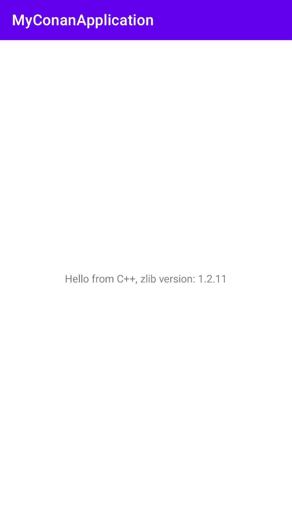Android application showing the zlib 1.2.11