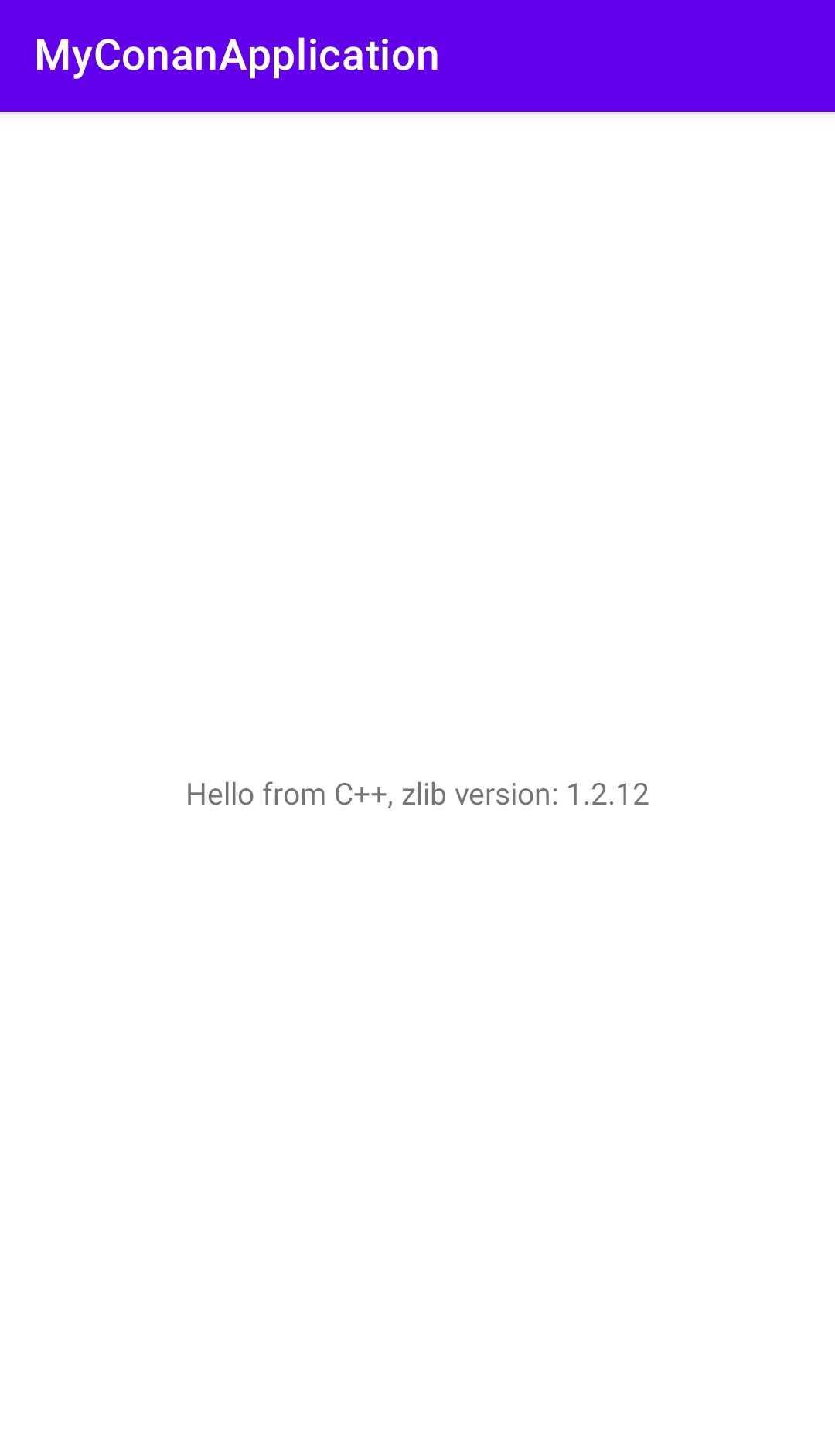 Android application showing the zlib 1.2.12